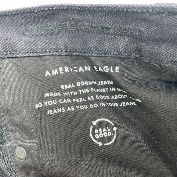 American Eagle Low Rise Skater Black Denim Jeans size 10 Short - Picture 4 of 15